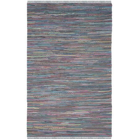 Safavieh Rag Rug Medium Rectangle Area Rug, Aqua and Multicolor - 6 x 9 ft. RAR121K-6